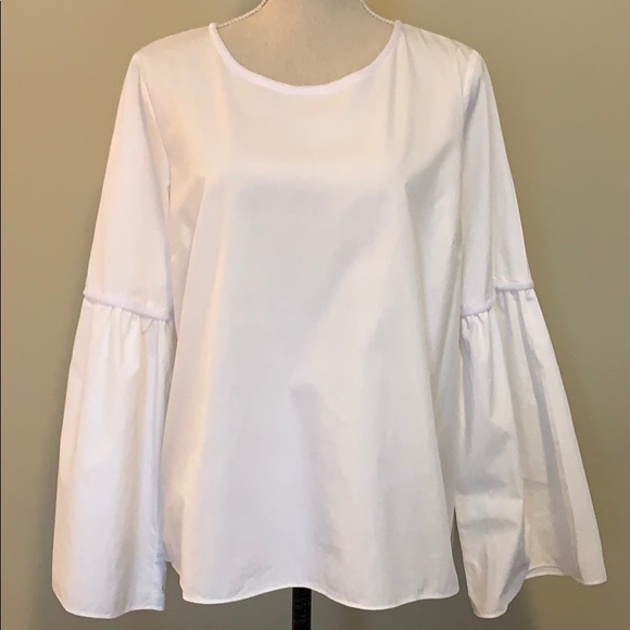 crown & ivy Tops - Crown & Ivy White Bell Sleeve Top